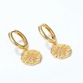 wholesale 14K Gold Plated Geometric Star Round Plate Earrings for Women, New Cross-Border 925 Silver Earrings, Dropshipping Available-0-1