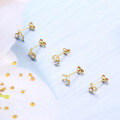 wholesale 9K Gold Moissanite Ear Studs Women New Letter Elegant Earrings Japanese Style Light Jewelry Personality Trendy Earrings-0-2