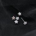 wholesale S925 Sterling Silver Small Fresh Inlaid Diamond Star Earrings, No Need to Remove While Sleeping, Personalized Mini Star-shaped Earrings G1547-0-0