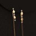 wholesale 9K Gold Wholesale Diamond-Separated Tassel French Vintage Long Ear Thread Earrings New Arrival-0-0