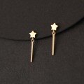 wholesale 9k Gold Factory Star Earrings Custom Korean Import Mini Five-Pointed Star Straight Stud Flash Earrings-0-1