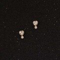 wholesale 9K Gold Heart-Shaped Zircon Stud Earrings, Exquisitely Cute and Playful for Students-0-2