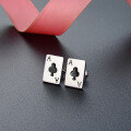 wholesale S925 Silver Oil Color Playing Card Pattern Ear Studs, Korean Style Creative Trendy Poker Earrings for Women, Source Manufacturer Wholesale-0-2