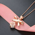 wholesale S925 Silver Korean Japanese Style Women's Elegant Fashion Bow Pendant Minimalist Versatile Choker Necklace from Direct Suppliers-0-2