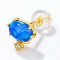wholesale S925 gold-plated Japanese light luxury synthetic blue opal retro earrings for women cross-border wholesale-0-2