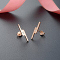wholesale S925 Silver Plated Rose Gold Lightning Ear Studs Elegant and Fashionable Commuting Office OL Women's Earrings Source Factory Wholesale-0-3
