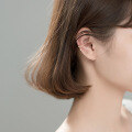 wholesale S925 Silver Fresh and Sweet Single Diamond Chain Ear Cuff, No Piercing Required, Small and Delicate Ear Clip Accessory G7040-0-3