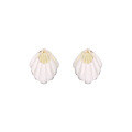 wholesale 9K Gold New Trendy Niche Design Ocean World White Crystal Shell Earrings, Simple and Versatile-0-4