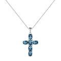 wholesale 925 Silver Pendant Necklace with Natural Gemstone Crystal Cross for European and American Women, Directly Supplied by the Manufacturer-0-10