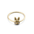 wholesale 9K Gold Ins Girly Cute Long-Ear Rabbit Zircon Ring Women, Simple and Versatile Small Animal Jewelry-0-4
