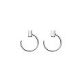 wholesale Metal S925 silver Korean-style mini square ear hook earrings for women, elegant small earlobe suitable for ear studs G7494-0-4
