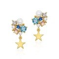 wholesale 925 Sterling Silver Synthetic Opal Color Zircon Earrings, Light Luxury Retro Starry Sky 925 Sterling Silver Stud Earrings for Women Wholesale Ear Jewelry-0-5