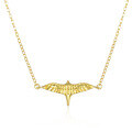 wholesale S925 Sterling Silver Sexy Street-style Women's Short Cross Pendant Eagle Spreading Wings Necklace Wholesale for European and American Markets-0-4