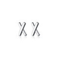 wholesale Sterling Silver Small and Elegant Line X Letter Earrings Korean Style Cross Student Minimalist Earrings G6867-0-4