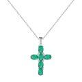 wholesale 925 Silver Pendant Necklace with Natural Gemstone Crystal Cross for European and American Women, Directly Supplied by the Manufacturer-0-5