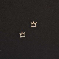 wholesale 9K Gold Korean K Gold Wholesale Mini Crown Zircon Inlaid Cute Popular Japanese and Korean Student All-Match Earrings-9K per price