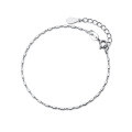 wholesale S925 silver small square chain bracelet for women, elegant Korean-style petite beaded bracelet accessory S3871-0-4
