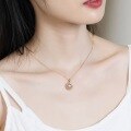 wholesale Metal material, Japanese and Korean lightweight luxury jewelry logo gift niche design retro necklace women's collarbone chain court freshwater pearl pendant-0-4