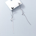wholesale S925 silver earrings for women, Korean-style, fresh and elegant single diamond polished insect butterfly snake bone fringe earrings G7417-0-3