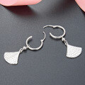 wholesale S925 Silver Japanese Style Carved Earrings for Women, Korean Version Simple and Versatile Studs, Creative Fan-shaped Earrings, Factory Direct Supply-0-2