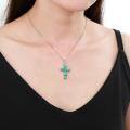 wholesale 925 Silver Pendant Necklace with Natural Gemstone Crystal Cross for European and American Women, Directly Supplied by the Manufacturer-0-3