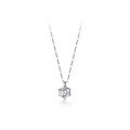 wholesale 925 Sterling Silver Korean Style Simple and Fresh Six-Prong Single Diamond Necklace for Women, Elegant and Sweet Collarbone Chain D7406-0-4