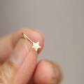 wholesale 9K Gold Korean-style Plain Shiny Mini Star Stud Earrings, Simple Daily Korean Earrings-0-0
