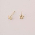wholesale 9K Gold Korean K Gold Wholesale Mini Crown Zircon Inlaid Cute Popular Japanese and Korean Student All-Match Earrings-0-4