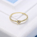 wholesale 9K Gold Ultra-minimalist Japanese-inspired Light Luxury Five-point Star Diamond Ring for Women, Ins Stacking Accessory-0-3