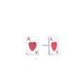 wholesale S925 Silver Oil Color Playing Card Pattern Ear Studs, Korean Style Creative Trendy Poker Earrings for Women, Source Manufacturer Wholesale-0-4