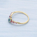 wholesale 9K gold spring new ring fashion multi-color gemstone amethyst V-shaped ring for women simple and fresh-0-2