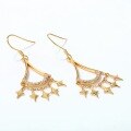 wholesale 925 Silver Gold-Plated Korean Light Luxury Tassel Star Long Earrings, New Dreamy Starry Sky Zircon Earrings-0-1