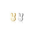 wholesale S925 Sterling Silver Mini Bunny Stud Earrings Korean Style Polished Animal Rabbit Earrings G6287-0-4