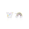 wholesale S925 silver asymmetrical cartoon rainbow earrings sweet fresh forest style earrings for women source factory wholesale-0-4