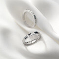 wholesale S925 silver ring, irregular, minimalist, concave-convex foil texture, open design, elegant jewelry J7473-0-1