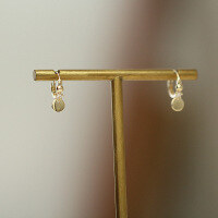 wholesale [9K AU375] Gold Small Zircon Stud Earrings with Small Round Gold Pieces, Exquisite and Elegant Hoop Style-9K pure gold one price