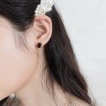 wholesale Gold-plated sterling silver fashion new retro earrings, small Chanel-style ethnic agate earrings for women-0-3