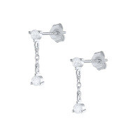 wholesale S925 Sterling Silver Fashion Minimalist Claw Ear Thread Earrings, Cross-border Hot-selling Creative Ear Thread With Tassel Stud Earrings For Women-Platinum
