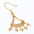 wholesale 925 Silver Gold-Plated Korean Light Luxury Tassel Star Long Earrings, New Dreamy Starry Sky Zircon Earrings-0-3