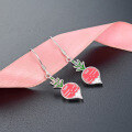 wholesale S925 Sterling Silver Korean Style Ladies' Creative Cute Radish Enamel Earrings Minimalist Versatile Jewelry Source Factory-0-1