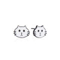 wholesale S925 Sterling Silver Cat Earrings for Women, Minimalist Creative Studs, Student Gifts, Drip Enamel Jewelry Direct from Factory-0-4