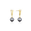 wholesale S925 silver pearl-encrusted gold-plated elegant and graceful fairy-like fashionable high-end women's earrings cross-border bestseller wholesale-0-4