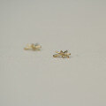wholesale 9K Gold AU375 Plain Bow Knot Simple and Minimalist Stud Earrings for Girls-0-1