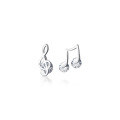 wholesale Sterling Silver S925 Earrings Women Korean Style Personality Design Asymmetric Style Musical Note Single Diamond Sweet Earrings G6298-0-4