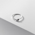 wholesale S925 Silver Korean-style Minimalist Petite Rope-End Ring for Women, Fresh and Delicate Wire-Wrapped Finger Ring J5773-0-2