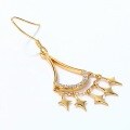 wholesale 925 Silver Gold-Plated Korean Light Luxury Tassel Star Long Earrings, New Dreamy Starry Sky Zircon Earrings-0-2