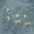 wholesale 9K Gold New Ocean World Small Crab Zircon Earrings, Summer Underwater Series Small Fish Seahorse Stud Earrings-0-1