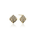 wholesale S925 silver gold-plated diamond-inlaid rhombus drop oil earrings for women, Korean and Japanese style creative and unique wholesale ear accessories-0-4