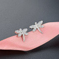 wholesale S925 Silver Korean Japanese Earrings for Women, Stylish Dragonfly Dangle Earrings, Ins Fashion Minimalist Versatile Jewelry Factory Direct Supply-0-1