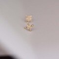 wholesale 14K Gold Zircon Floral Stud Earrings, Popular Korean and Japanese Style-0-1